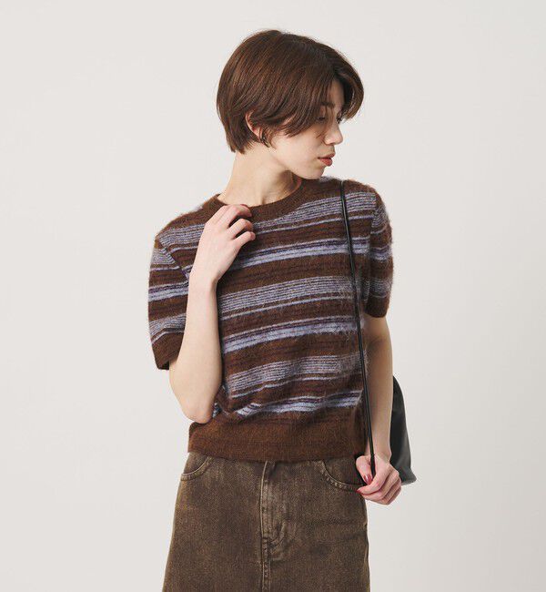 BEAUTY&YOUTH UNITED ARROWS「アルパカブレンド フェザーヤーン ボーダー ニットプルオーバー」|ニット・セーター|