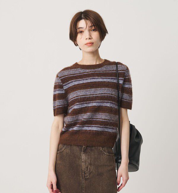 BEAUTY&YOUTH UNITED ARROWS「アルパカブレンド フェザーヤーン ボーダー ニットプルオーバー」|ニット・セーター|