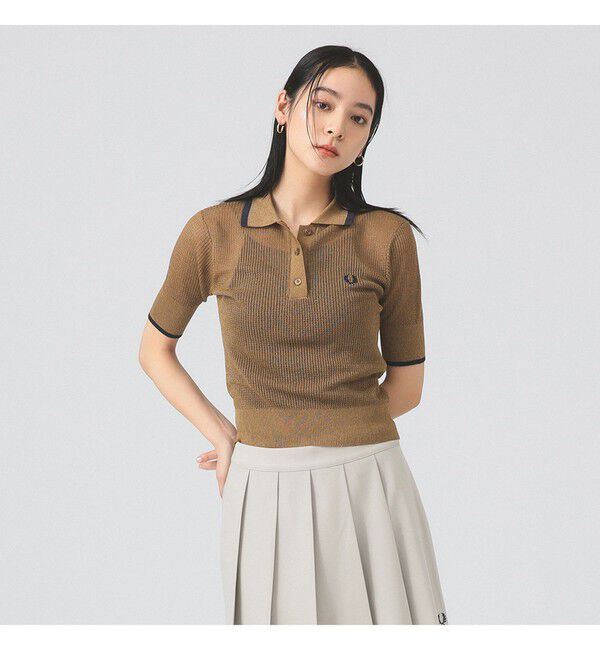 Ray BEAMS 「【別注】FRED PERRY / リブ ニット ポロシャツ」|ポロシャツ|DARK_CARAMEL
