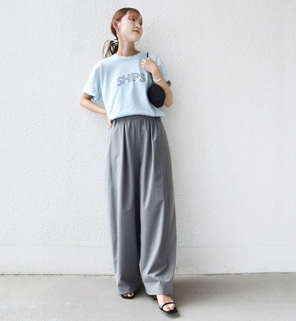 SHIPS for women「【累計販売数9万枚突破!!】【WEB限定】 SHIPS ラウンド プリント ロゴ TEE」|Tシャツ・カットソー|