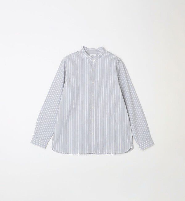 SHIPS any「SHIPS any:〈洗濯機可能〉ストライプ / ソリッド リラックス バンドカラー シャツ 26AW◆」|シャツ・ブラウス|