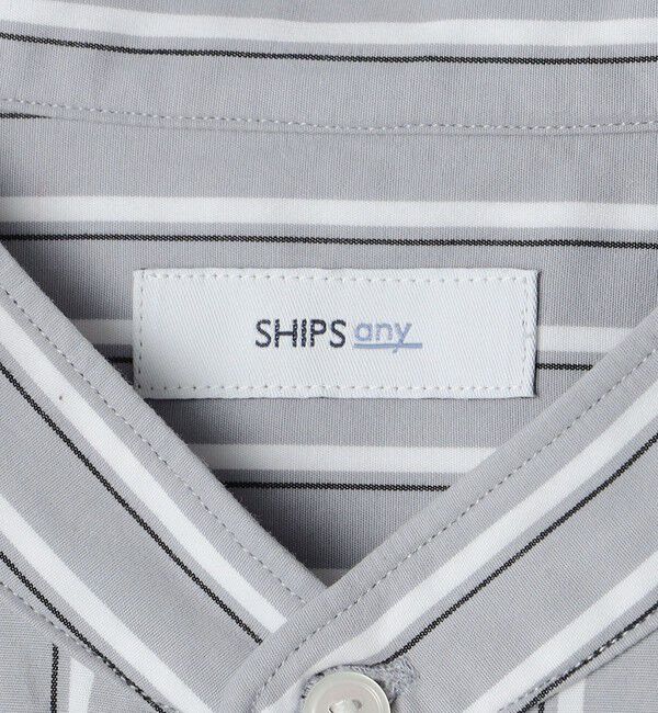 SHIPS any「SHIPS any:〈洗濯機可能〉ストライプ / ソリッド リラックス バンドカラー シャツ 26AW◆」|シャツ・ブラウス|