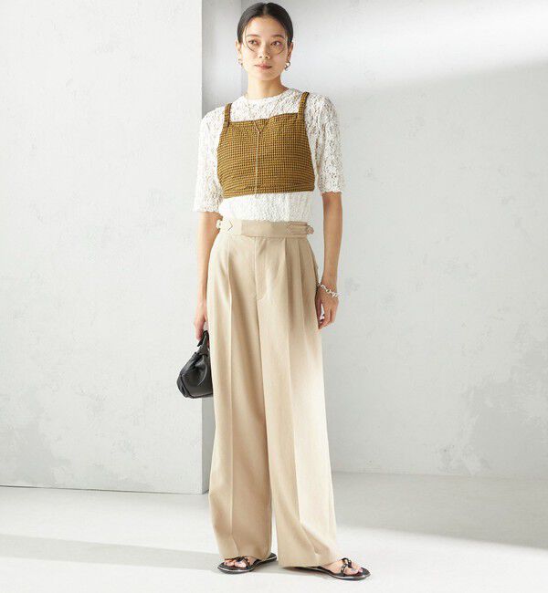 SHIPS for women「〈手洗い可能〉Asami 麻調合繊 2タック ワイドパンツ」|その他|