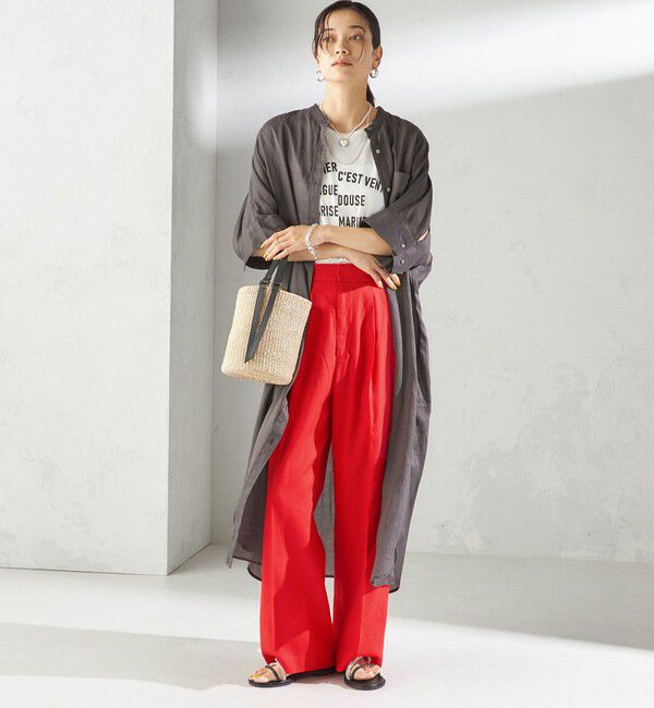SHIPS for women「〈手洗い可能〉ラミー 4 スタンドカラー シャツ ワンピース」|ワンピース|