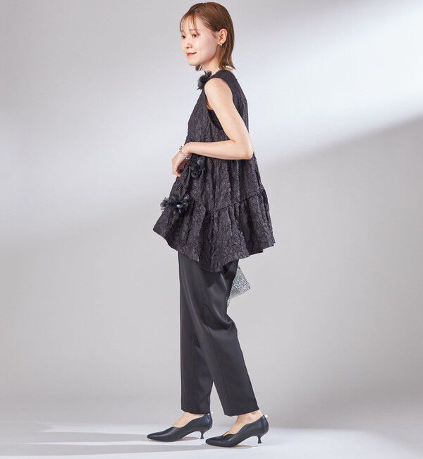 SHIPS for women「TORRAZZO DONNA:〈手洗い可能〉フラワー ティアード ブラウス」|シャツ・ブラウス|