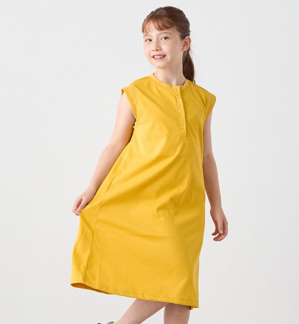 SHIPS any「SHIPS any: ヘンリーネック ノースリーブ Tシャツ ワンピース<KIDS>」|ワンピース|