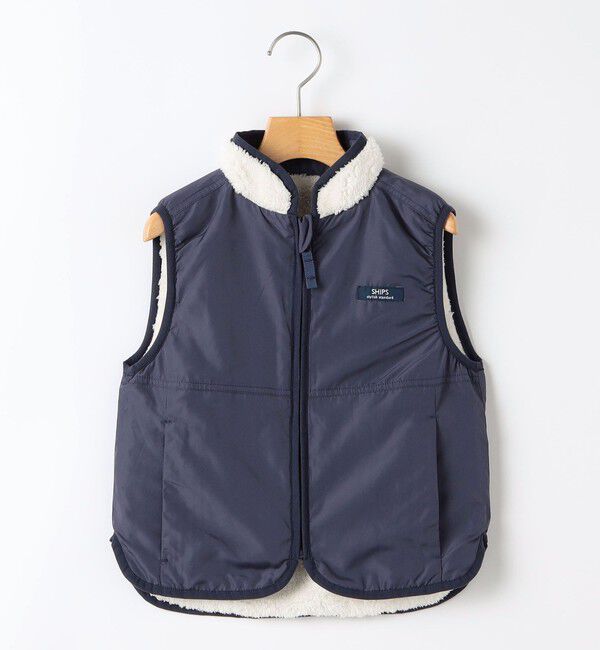 SHIPS KIDS「SHIPS KIDS:140～160cm /ボア リバーシブル ベスト」|ダウンベスト・ベスト|