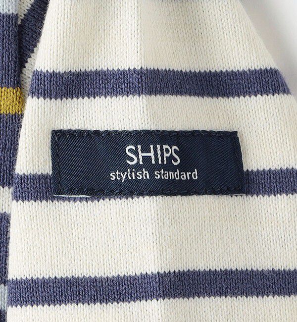 SHIPS KIDS「SHIPS KIDS:70～80cm / ボーダー フェイク レイヤード ロンパース」|ロンパース|