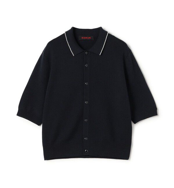 CABaN「コットンカシミヤ パールポロカーディガン」|カーディガン|69 ネイビー