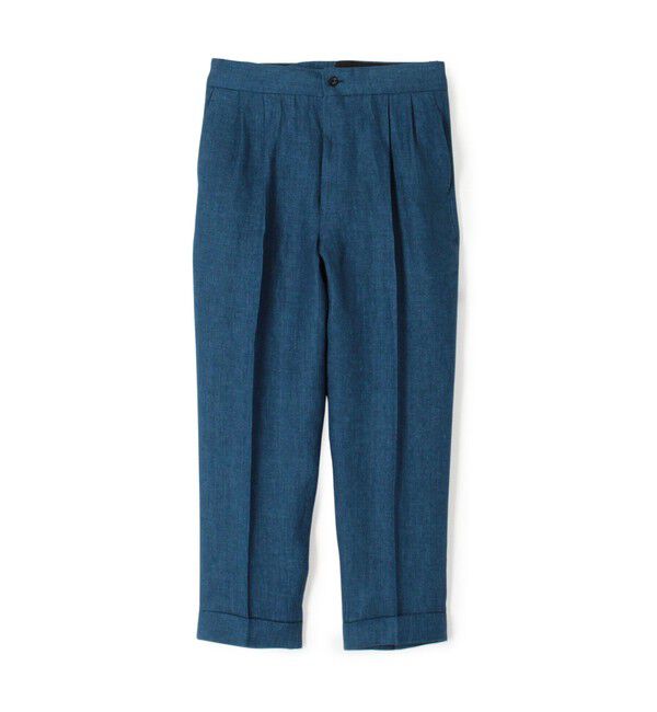 TOMORROWLAND MENS「リネン バックベルト ペグトップスラックス SOLBIATI」|スラックス|65 ブルー