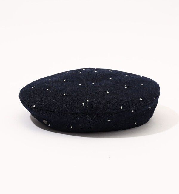 TOMORROWLAND GOODS「MAISON MICHEL New Billy Denim ドットエンブロイダリーベレー」|ハンチング・ベレー帽|