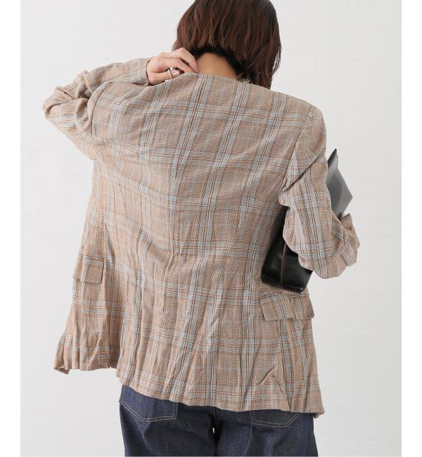 journal standard L'essage「RECTO/レクト CLINKLE VINTAGE CHECK JACKET (CAMEL) ジャケット RW26SWJK006CM」|その他|