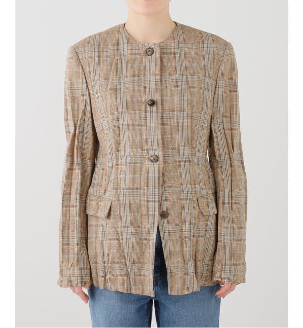 journal standard L'essage「RECTO/レクト CLINKLE VINTAGE CHECK JACKET (CAMEL) ジャケット RW26SWJK006CM」|その他|
