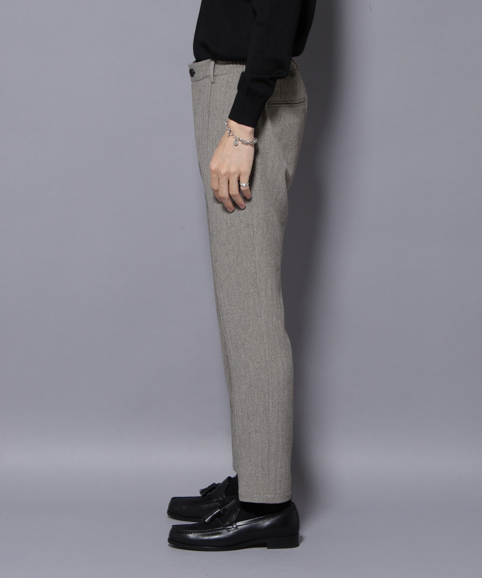 NANO universe「｢N TROUSERS BASIC｣ 洗えるMIXツイードストレッチパンツ(セットアップ可)」|スーツ|