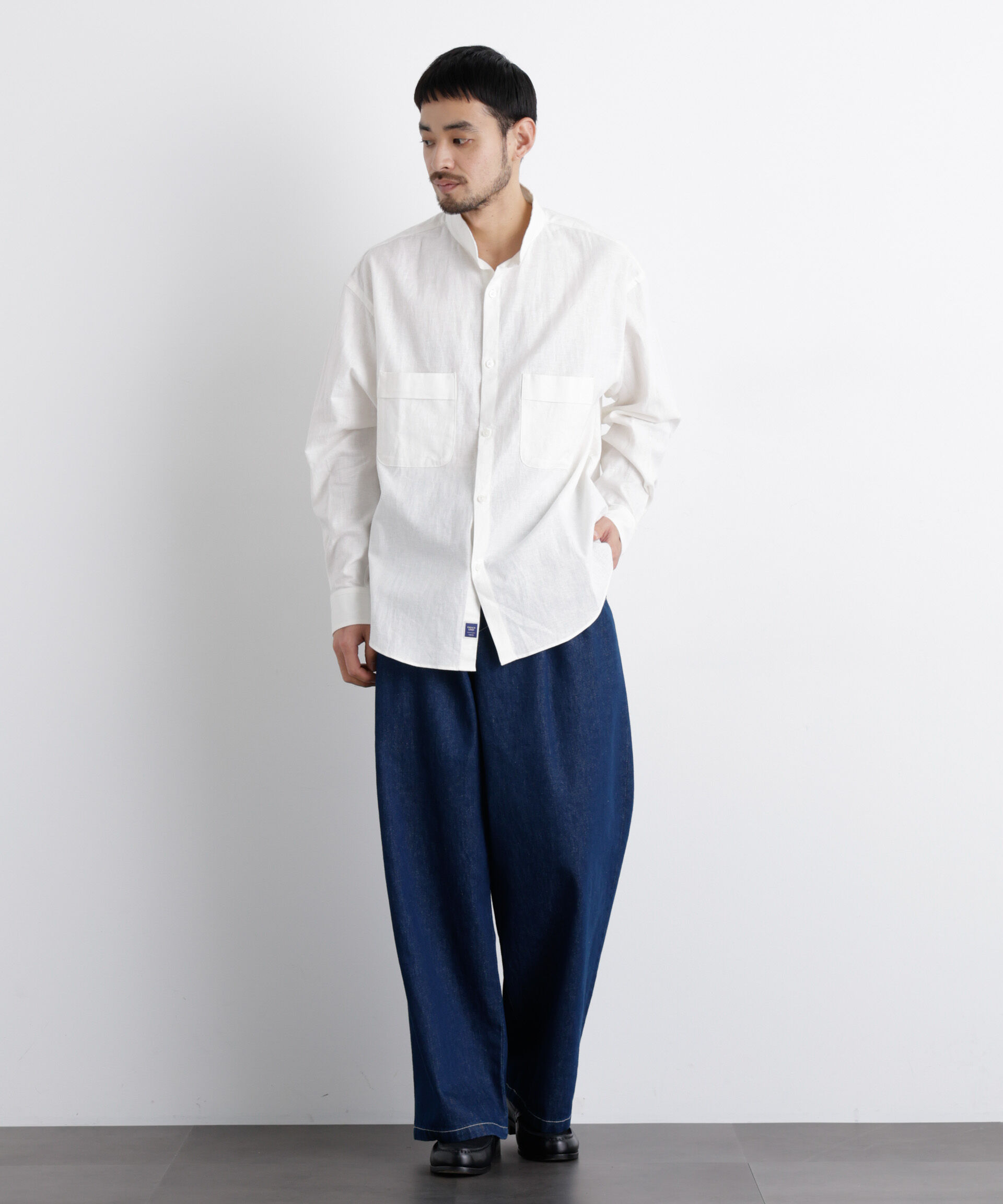 NANO universe「「FRENCH LINEN」リネンコットンスタンドシャツ」|シャツ・ブラウス|