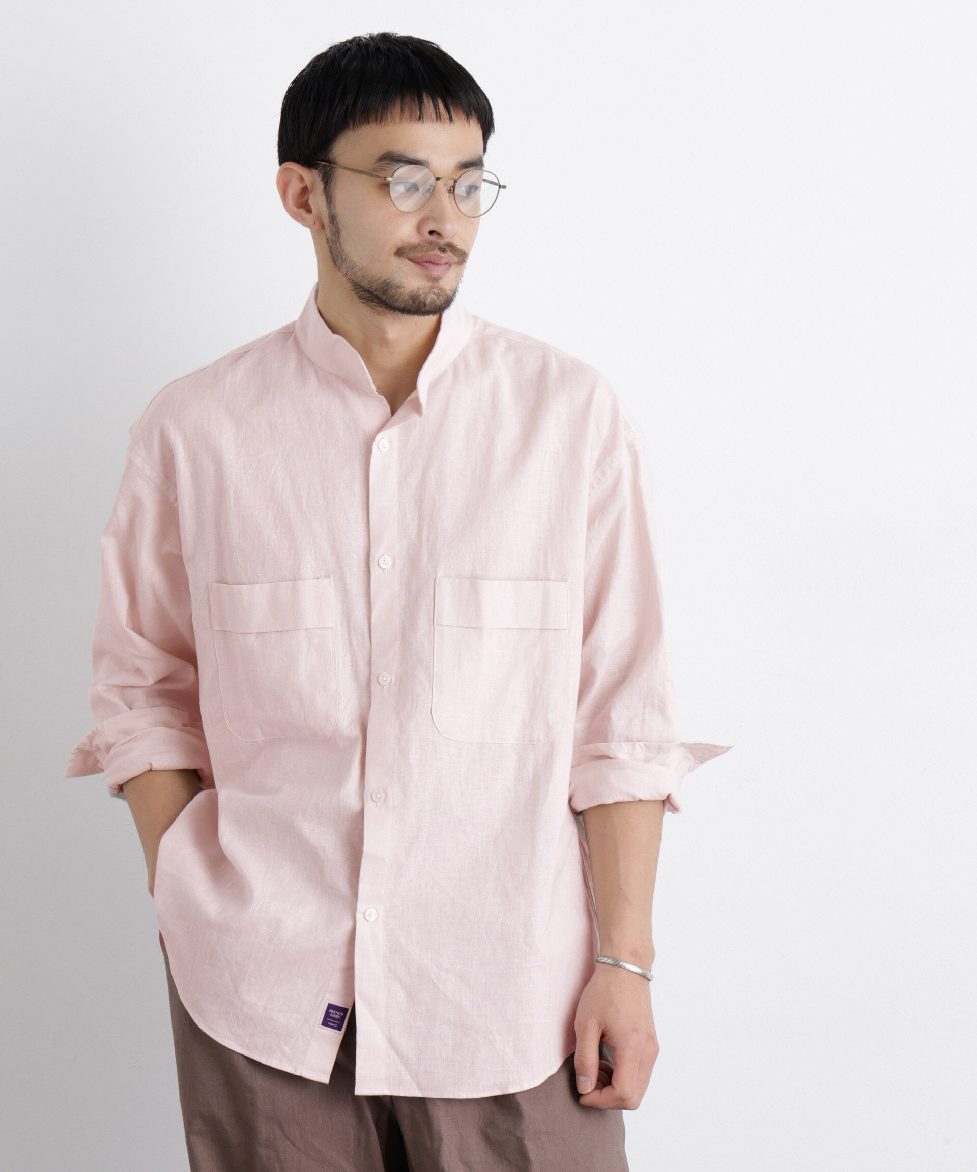 NANO universe「「FRENCH LINEN」リネンコットンスタンドシャツ」|シャツ・ブラウス|