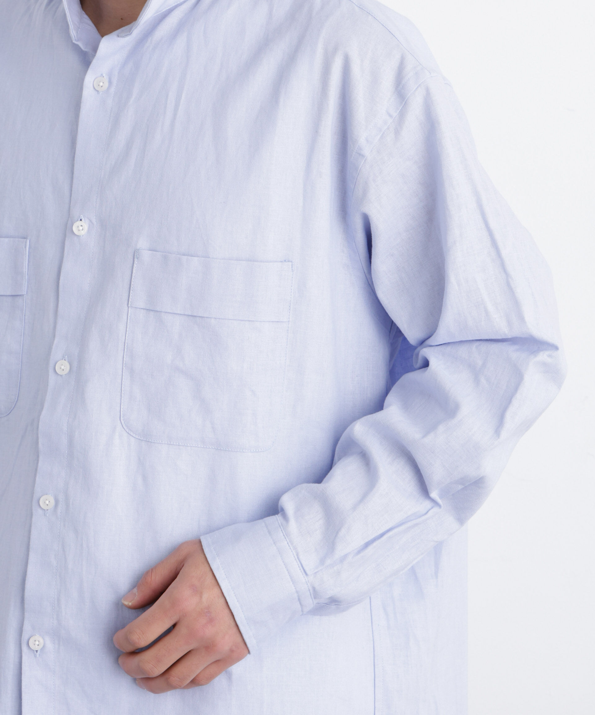NANO universe「「FRENCH LINEN」リネンコットンスタンドシャツ」|シャツ・ブラウス|