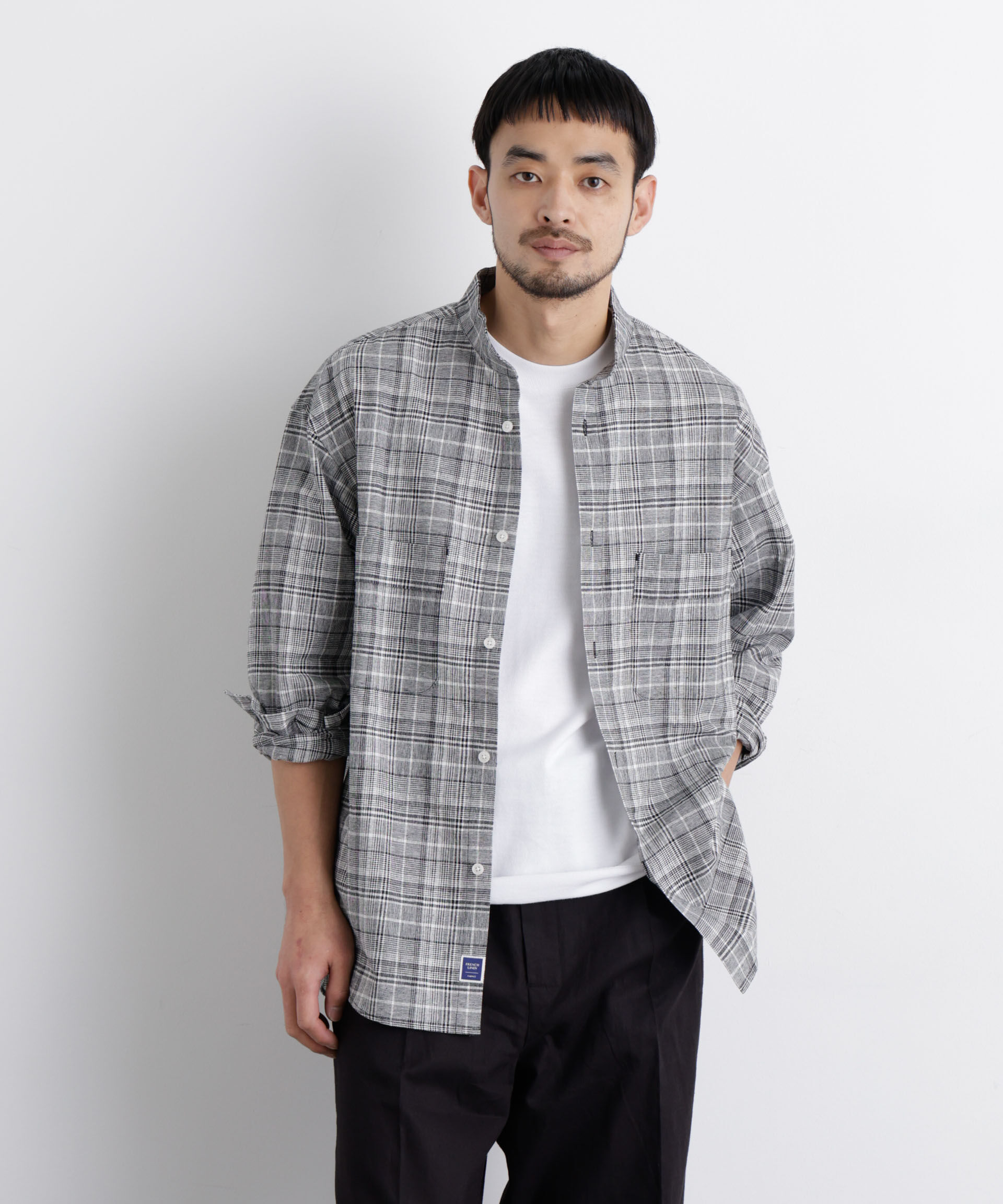NANO universe「「FRENCH LINEN」リネンコットンスタンドシャツ」|シャツ・ブラウス|