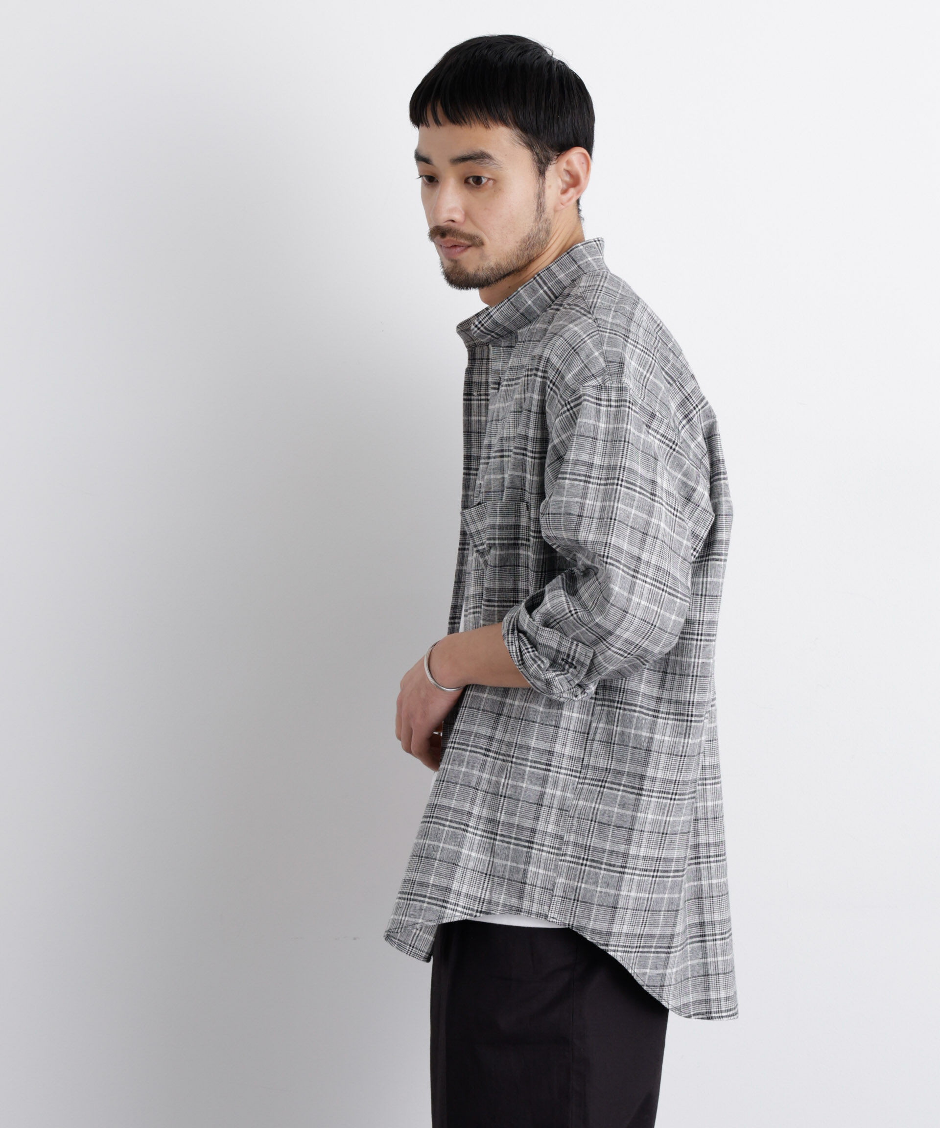 NANO universe「「FRENCH LINEN」リネンコットンスタンドシャツ」|シャツ・ブラウス|
