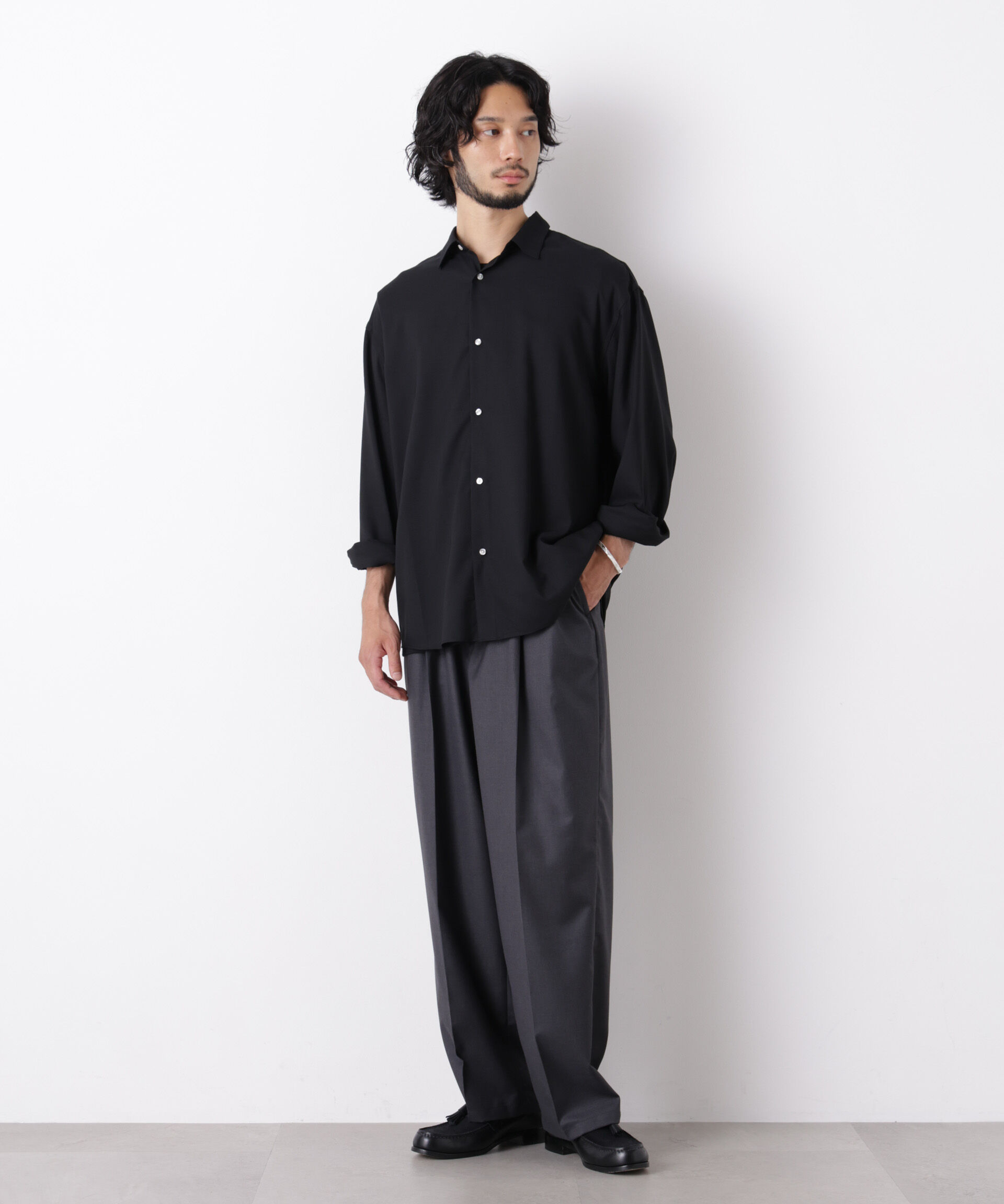  「｢OtoNANO｣LIM-BRESS ワイドシャツ 長袖」|シャツ・ブラウス|