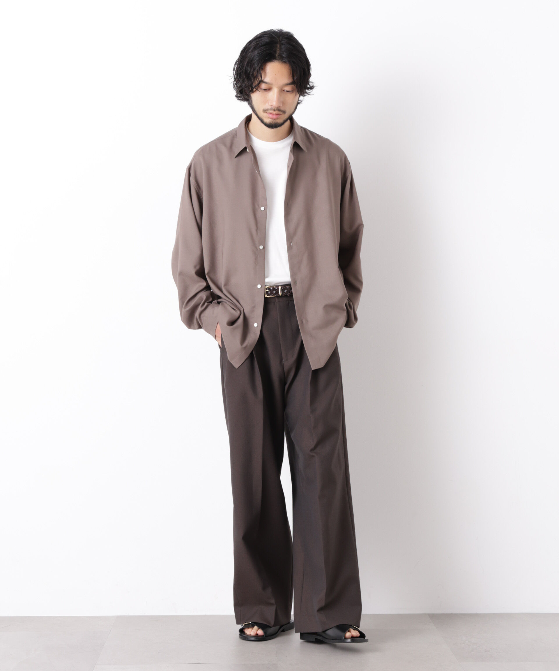  「｢OtoNANO｣LIM-BRESS ワイドシャツ 長袖」|シャツ・ブラウス|