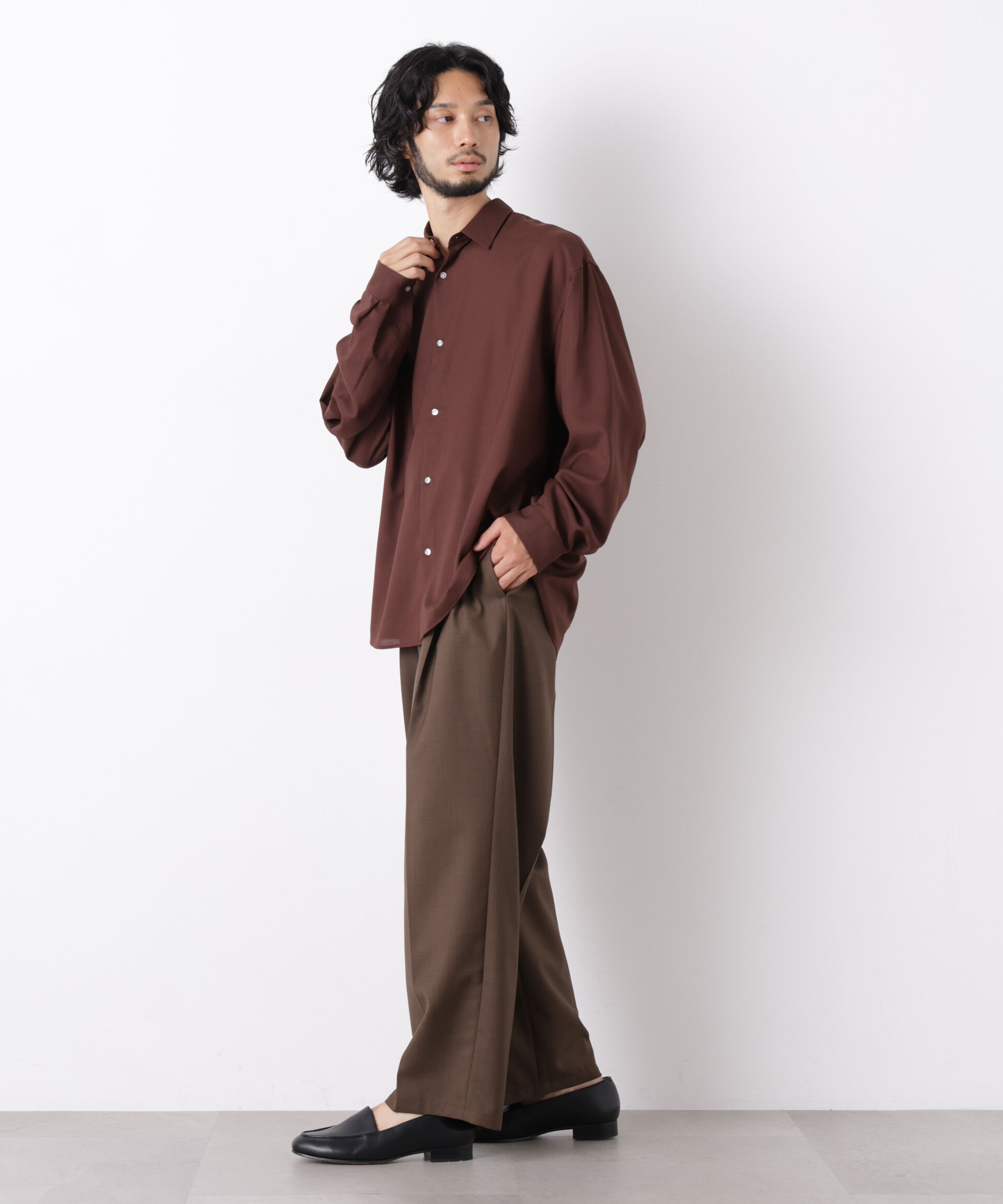  「｢OtoNANO｣LIM-BRESS ワイドシャツ 長袖」|シャツ・ブラウス|