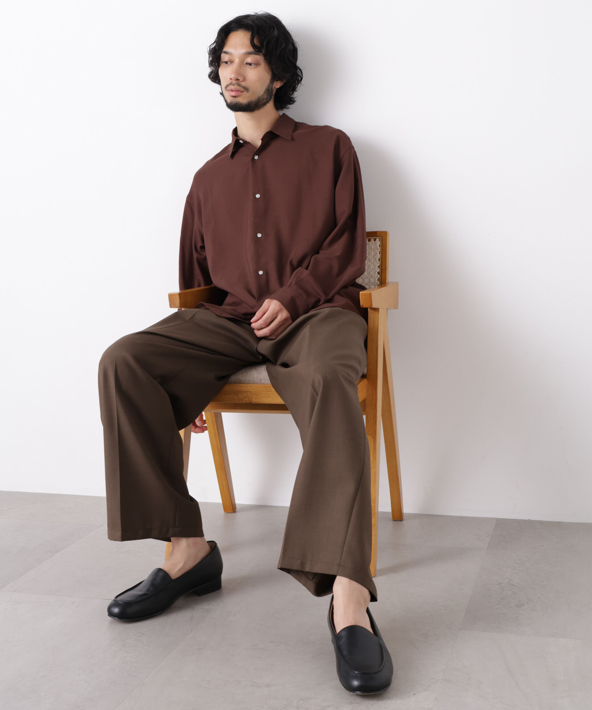  「｢OtoNANO｣LIM-BRESS ワイドシャツ 長袖」|シャツ・ブラウス|