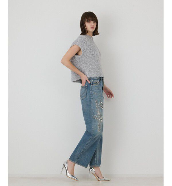 GRACE CONTINENTAL「【イベント店舗・ONLINE STORE先行アイテム】レタードビジューデニム」|デニム|