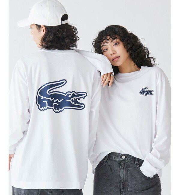 LACOSTE「【オンライン限定】LACOSTE オーバーサイズ バックプリント ロングスリーブTシャツ」|Tシャツ・カットソー|ホワイト