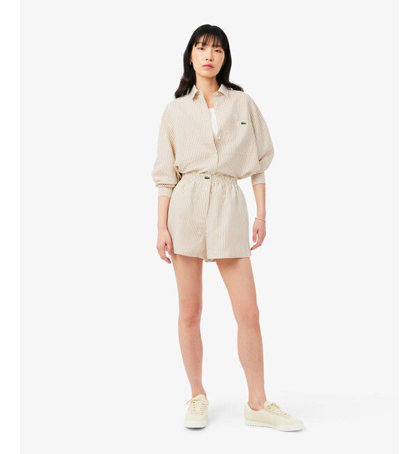 LACOSTE「リネン&times;リヨセルブレンドストライプショーツ」|その他|