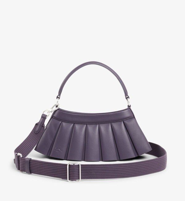 LACOSTE「LENGLEN  レザープリーツバッグ」|ハンドバッグ|パープル