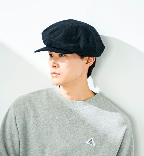 GLOSTER「【大人カジュアルに映える】COTTON LINEN BIG CASKET」|キャップ・キャスケット|ブラック