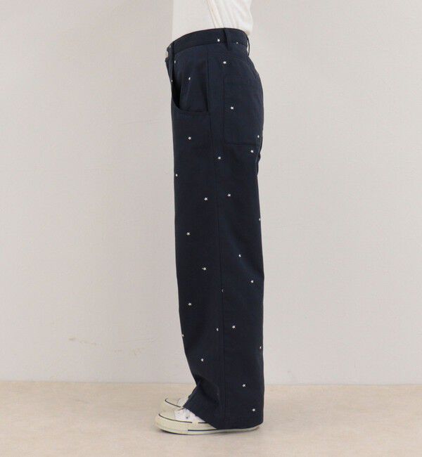 fredy emue「刺しゅう入りコットンツイルルーズパンツ」|チノ|
