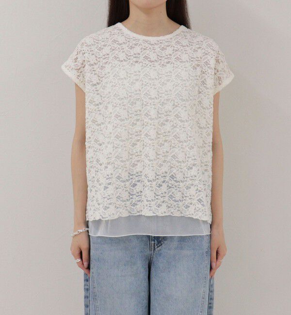 fredy emue「レースレイヤードフレンチプルオーバー」|Tシャツ・カットソー|