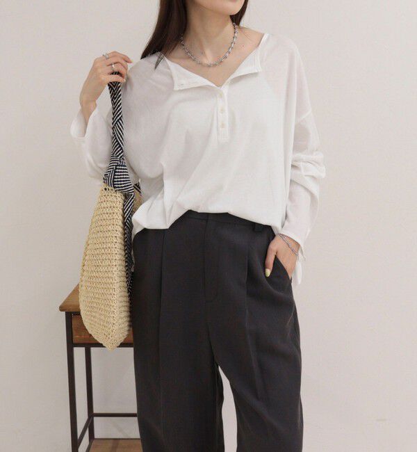 fredy emue「ヘンリー2WAYルーズロンTシャツ」|Tシャツ・カットソー|