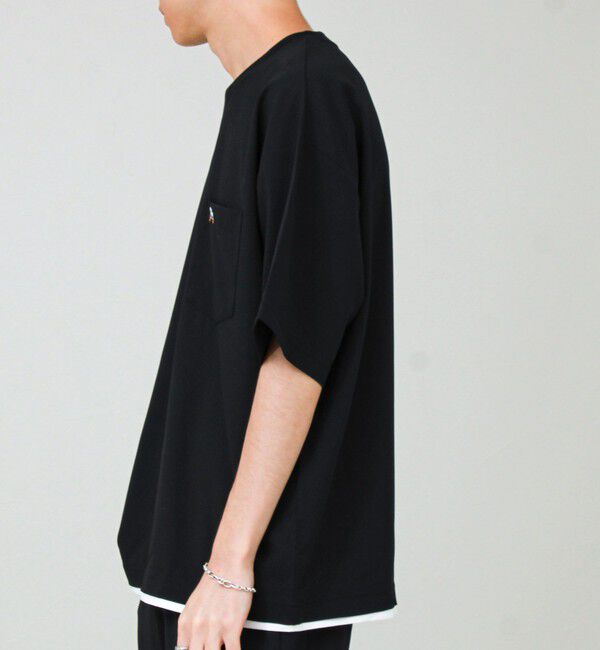 GLOSTER「【フレブル刺繍/セットアップ対応】カラミ織りTEE フェイクレイヤード」|Tシャツ・カットソー|