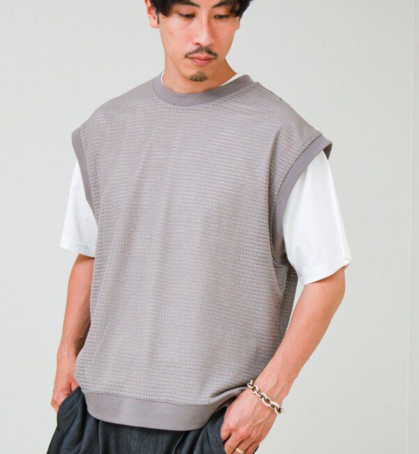 GLOSTER「【2点セット】メッシュベスト アンサンブルTEE」|Tシャツ・カットソー|