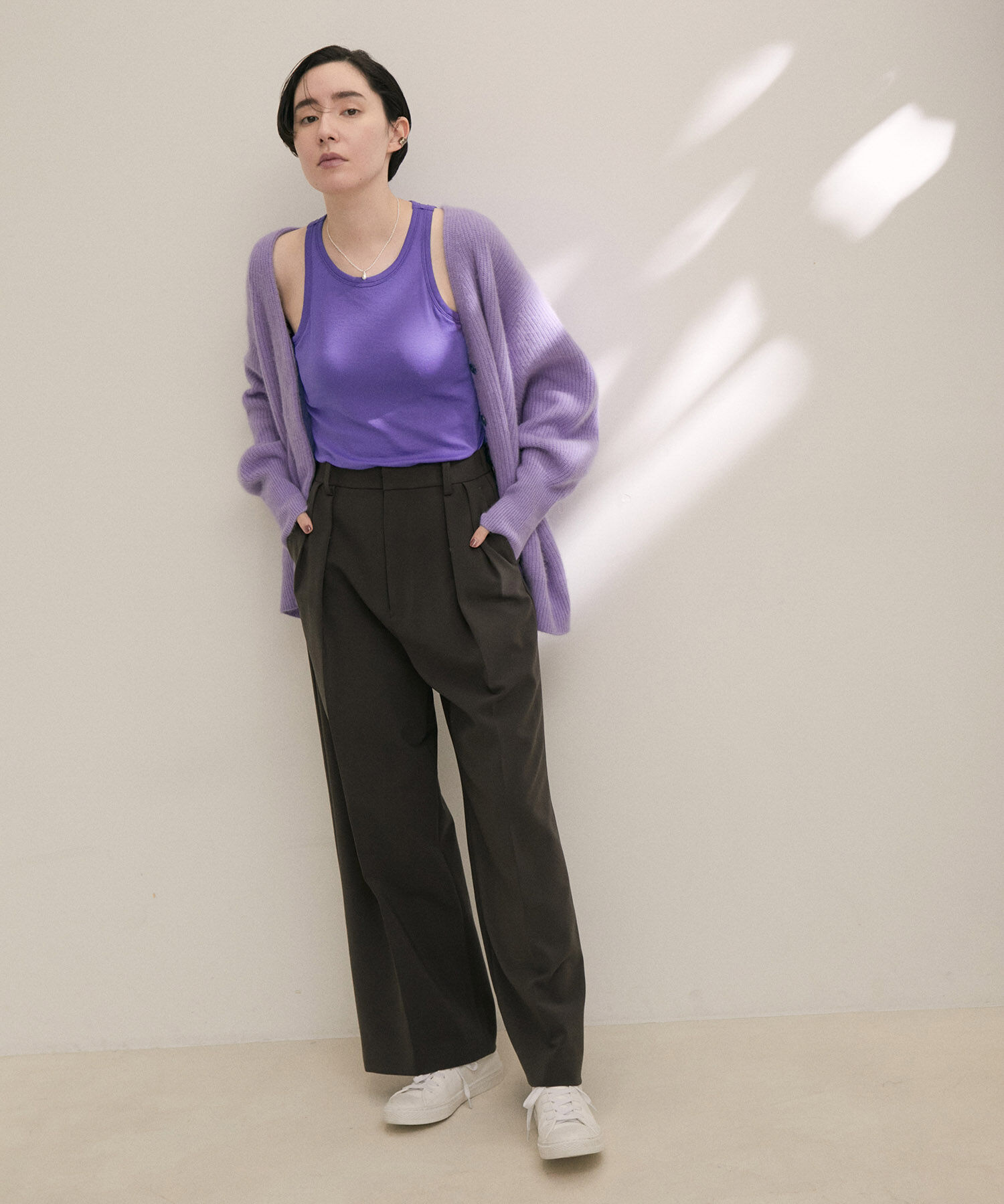 SALON adam et rope'「【Smile Cotton】カップ付きアメリカンスリーブタンクトップ」|タンクトップ|