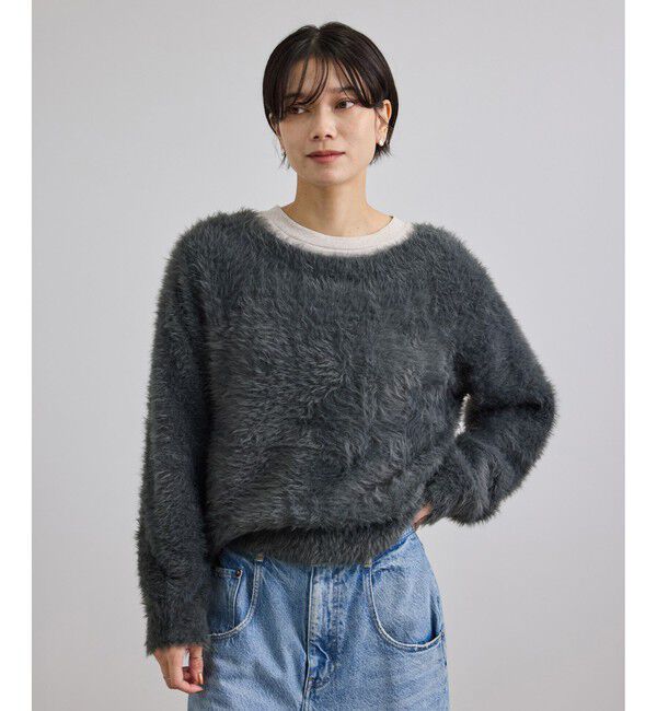 SALON adam et rope'「【WEB限定】シャギーヤーン2WAYカーディガン」|カーディガン|