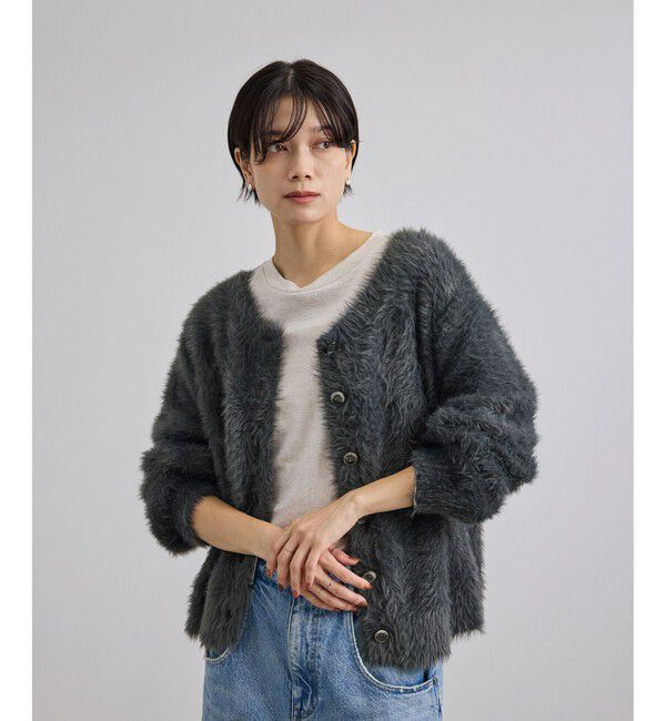 SALON adam et rope'「【WEB限定】シャギーヤーン2WAYカーディガン」|カーディガン|
