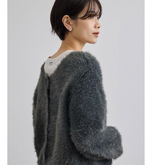 SALON adam et rope'「【WEB限定】シャギーヤーン2WAYカーディガン」|カーディガン|