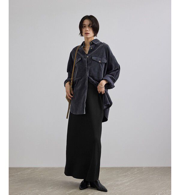 SALON adam et rope'「【WEB限定】コットンリブニットナロースカート」|スカート|