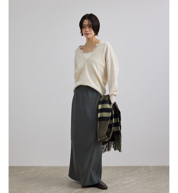 SALON adam et rope'「【WEB限定】コットンリブニットナロースカート」|スカート|