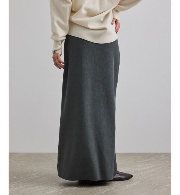 SALON adam et rope'「【WEB限定】コットンリブニットナロースカート」|スカート|