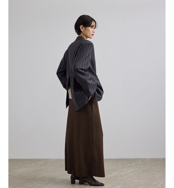 SALON adam et rope'「【WEB限定】コットンリブニットナロースカート」|スカート|