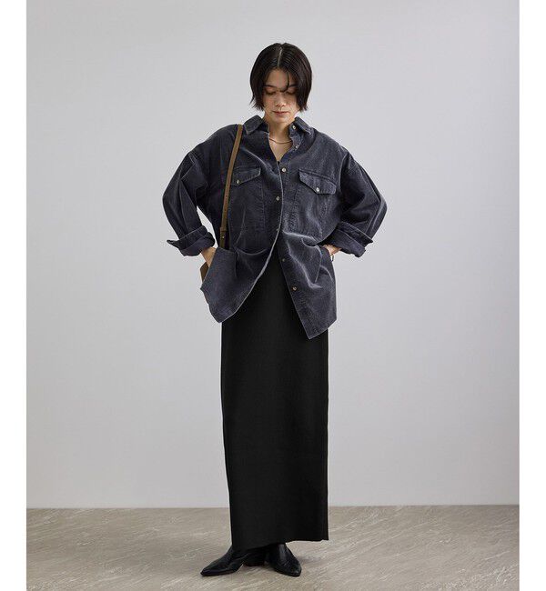 SALON adam et rope'「【WEB限定】コットンリブニットナロースカート」|スカート|