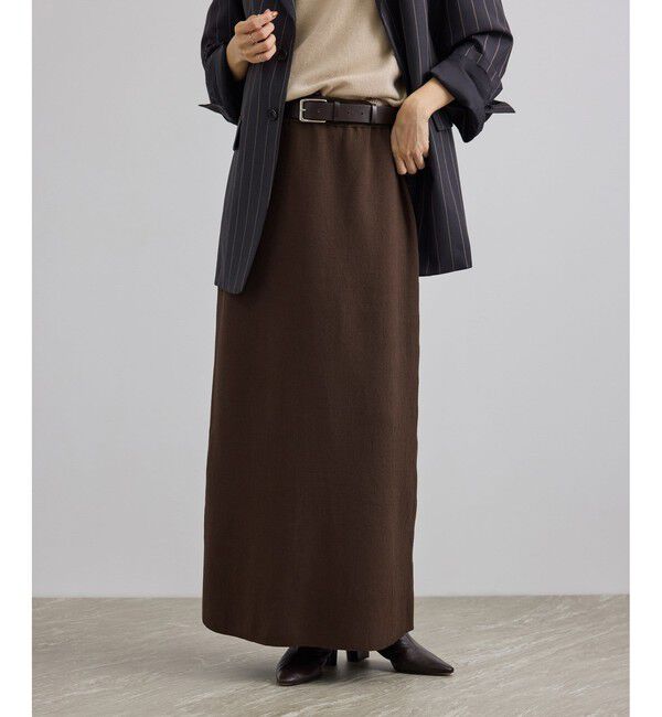 SALON adam et rope'「【WEB限定】コットンリブニットナロースカート」|スカート|