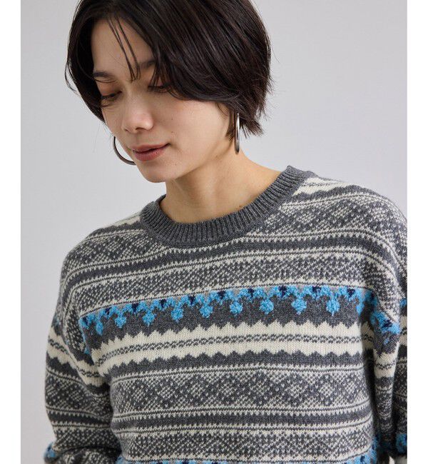 SALON adam et rope'「ベルベルモチーフリバーシブルジャカードプルオーバー」|ニット・セーター|