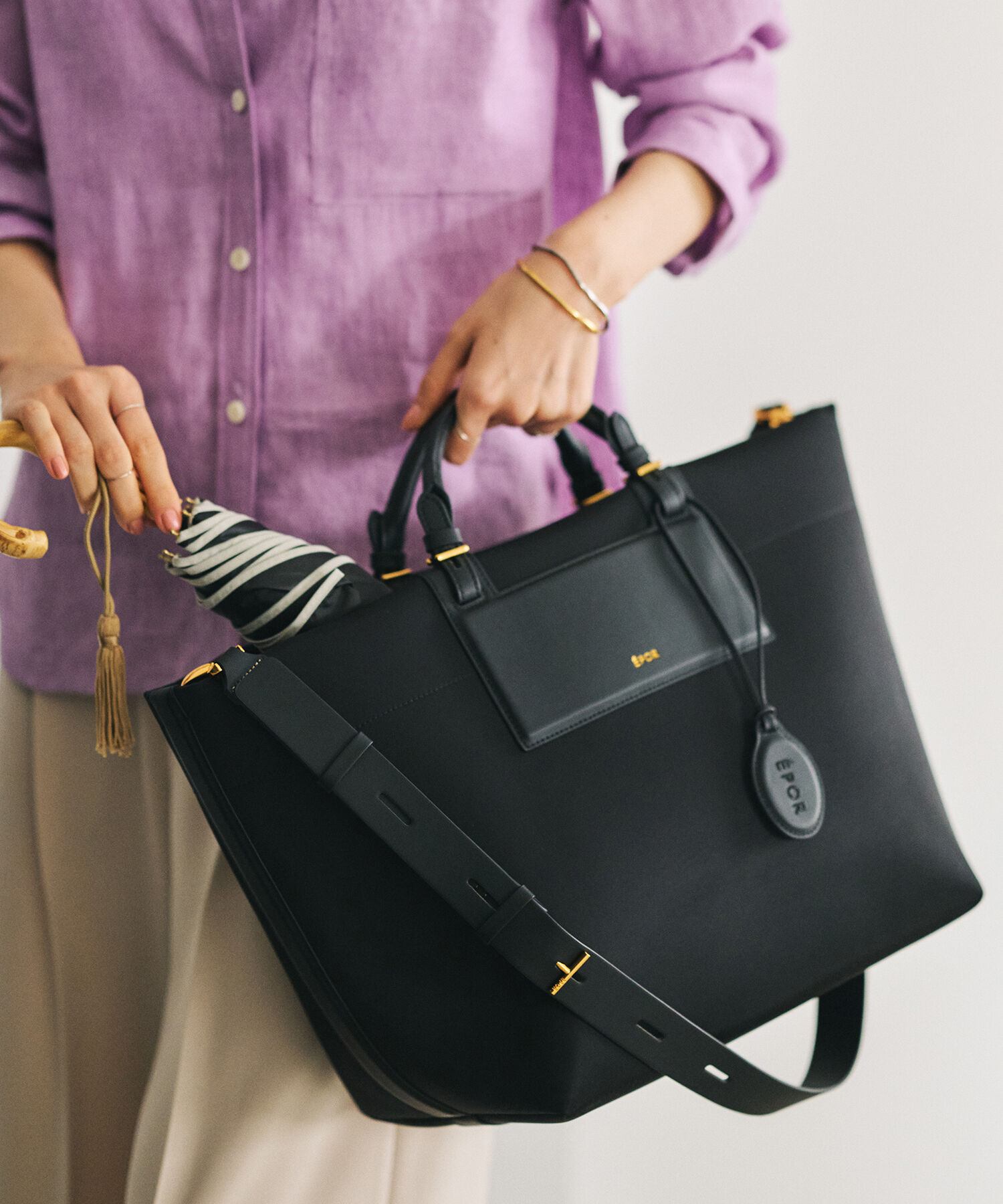ROPE「【E'POR】BOAT BAG Large/A4対応・撥水・軽量・26SS新色」|トートバッグ|ブラック(01)
