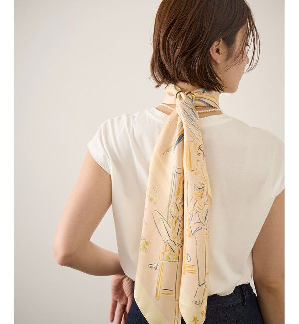ROPE「【YUKO SAEKI for ROPE&rsquo;・コラボレーション】フレンチスリーブプリントTシャツ/イージーケア」|Tシャツ・カットソー|